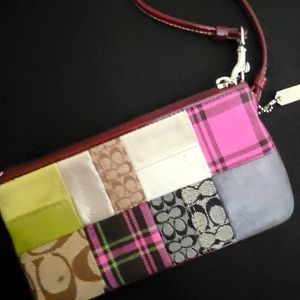COACH patchwork wristlet